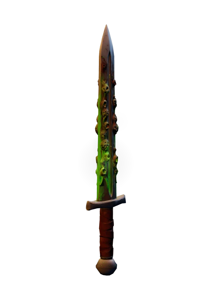The Cankerblade, a rot-eaten sword, turning slowly in the torchlight